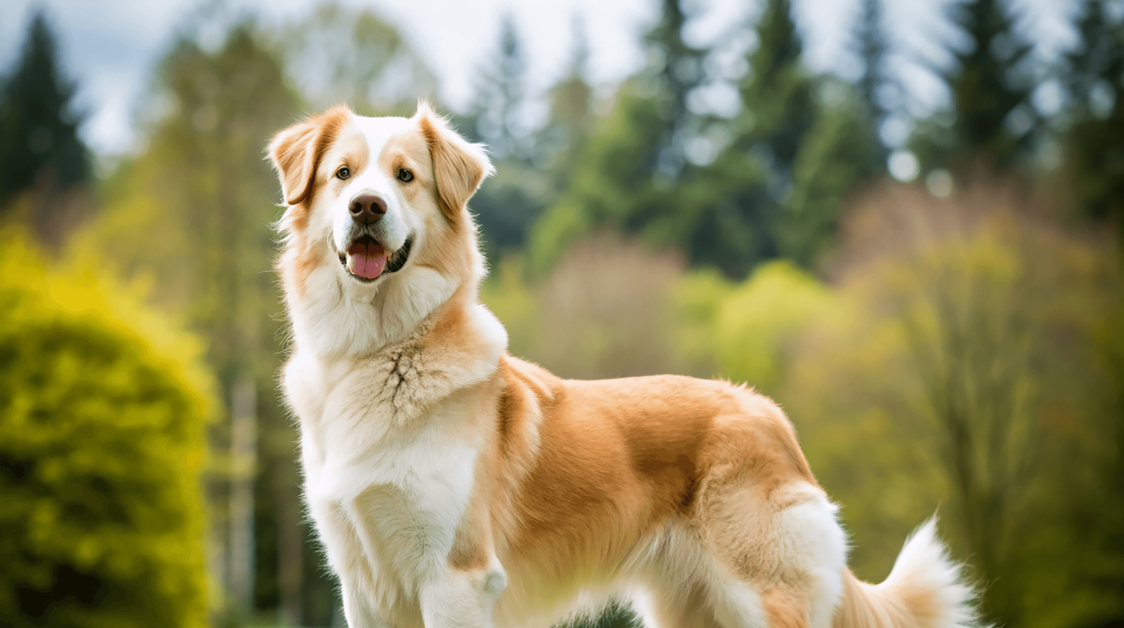 Golden dog in nature
